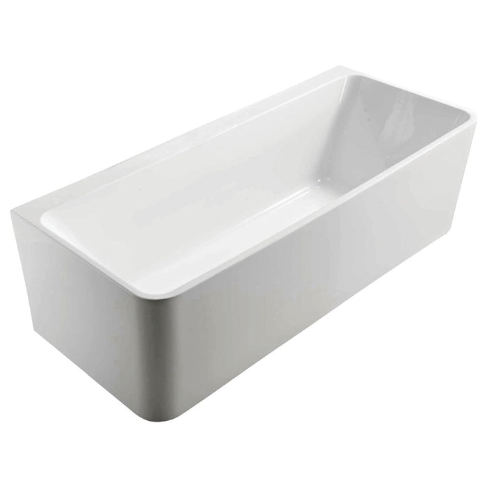 1700mm FIE Delta Gloss White Rectangle Acrylic Back To Wall Bathtub