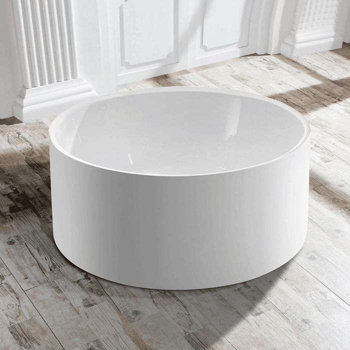1400*1400*600mm Broadway FS19 White Acrylic Round Freestanding Bathtub