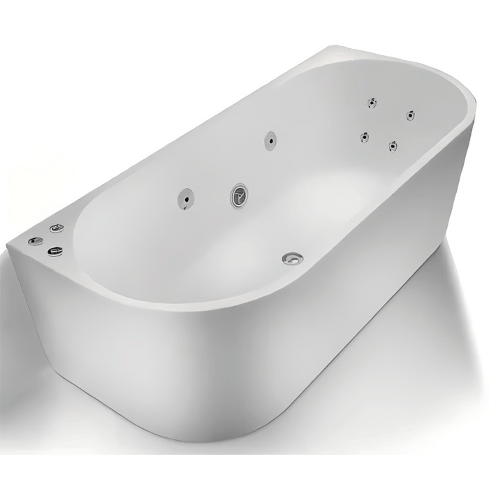 FS36 1700*800*580mm Gloss White Rectangle 10 Jets Back to Wall Freestanding Spa Bath