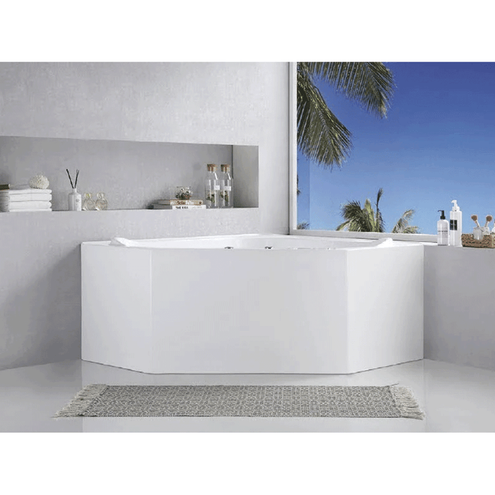 FS53 1300/1500mm White 12 Jets Diamond  Acrylic Freestanding Spa Bathtub