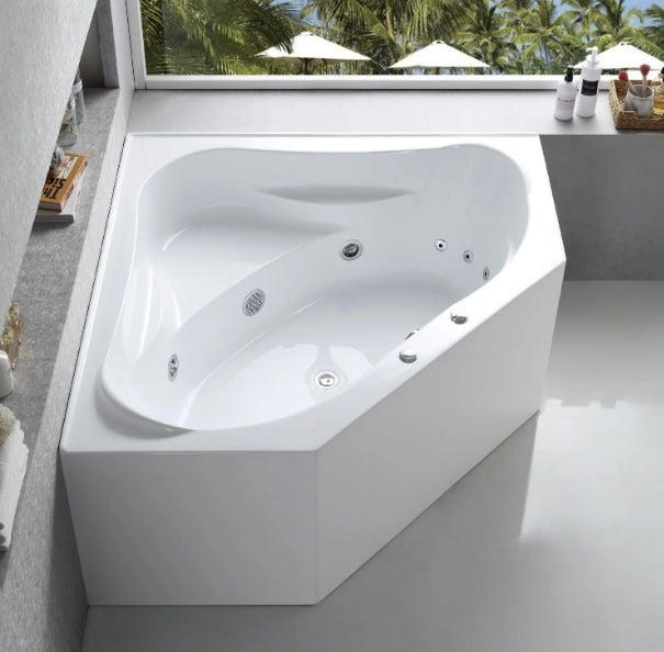 1300-1500*640mm Broadway FS53 White 12 Jets Acrylic Corner Spa Bathtub