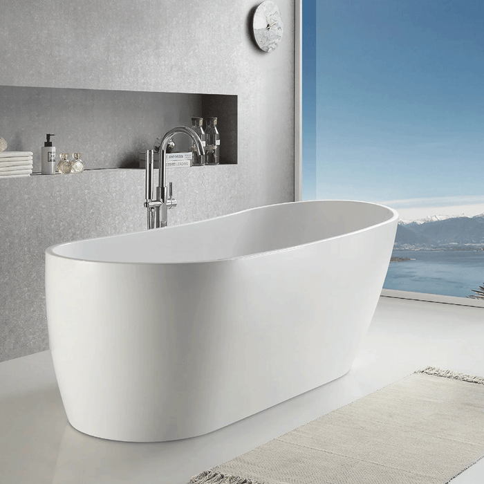 1500/1700*700mm Broadway FS6 White Acrylic Freestanding Bathtub