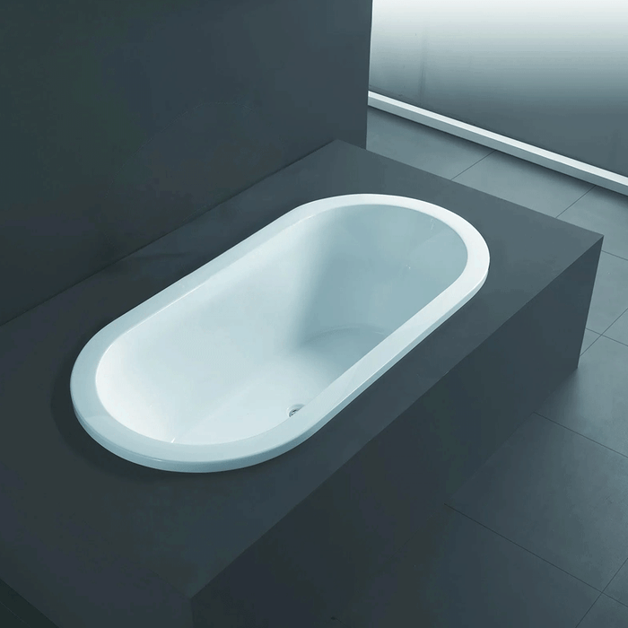 1640*795*470mm Broadway Florentine White Acrylic Oval And Round Freestanding Bathtub