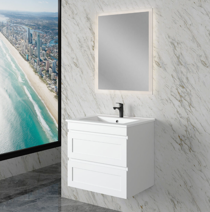 600-1500*450*550mm ABS Hawaii Matt White Shaker Plywood Vanity