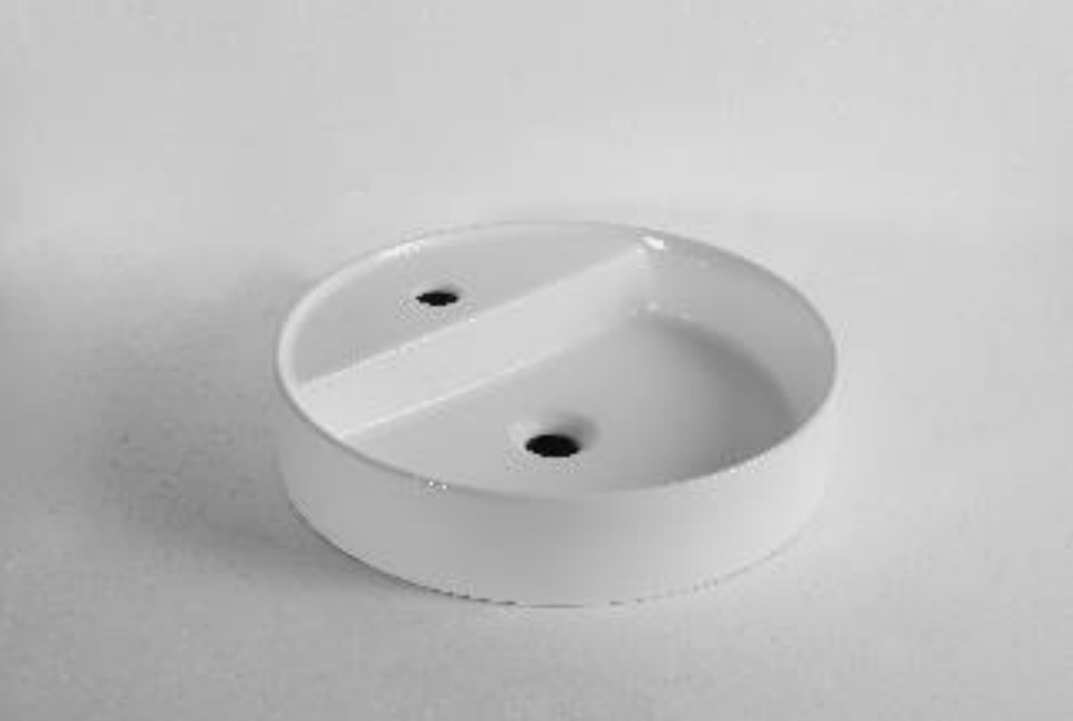 450*450*110mm Infinity Gloss White Ceramic Round With 1 Tap Hole Above Counter Basins