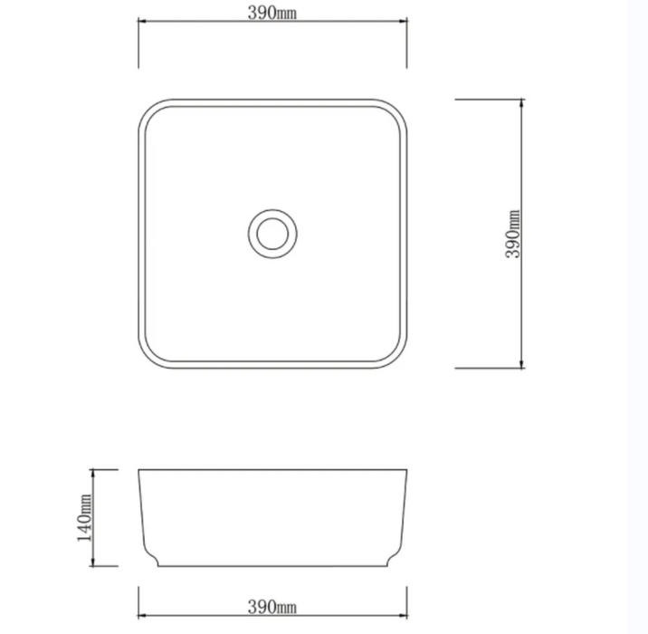 390*390*140mm Infinity Brown And Yellow Porcelain Square Above Counter Basins