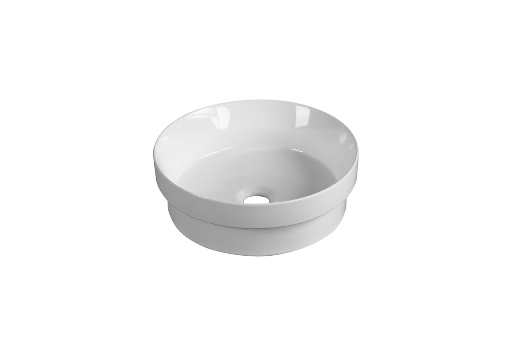 360*360*115mm Infinity Gloss White Ceramic Round Insert Basins