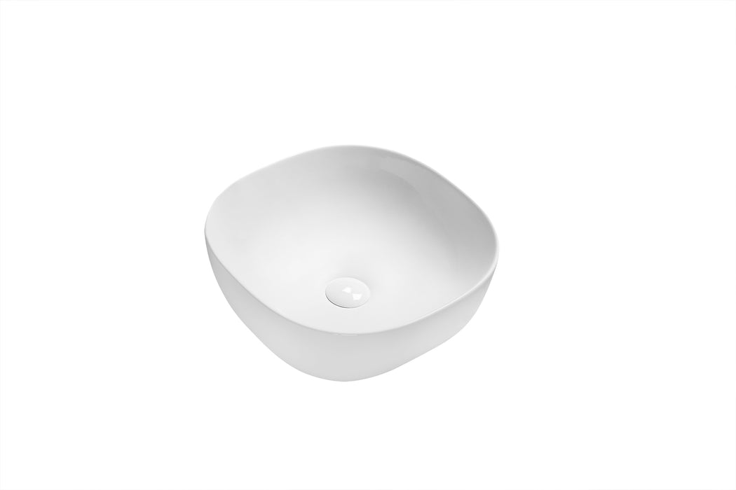 410*410*145mm Infinity Gloss White Ceramic Square Above Counter Basins