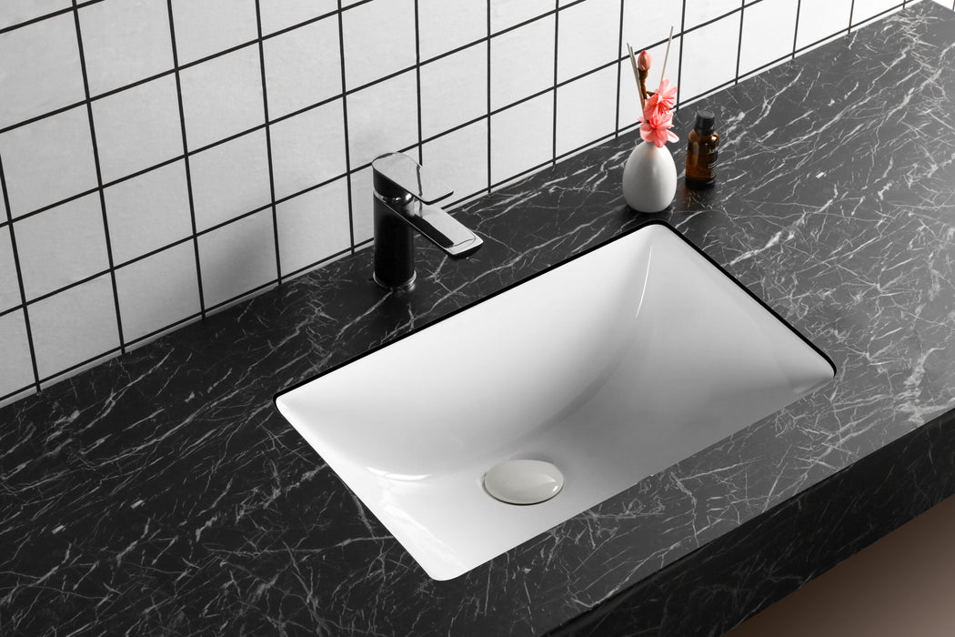 475*355*230mm Infinity Gloss White Ceramic Rectangle Under-Mount Basins