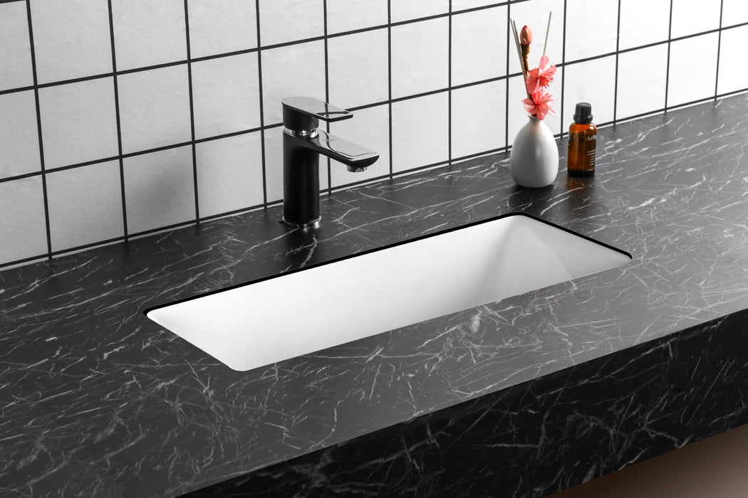 475*355*230mm Infinity Gloss White Ceramic Rectangle Under-Mount Basins