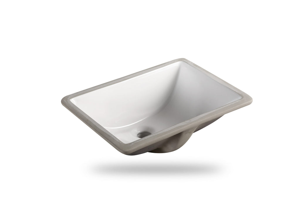 475*355*230mm Infinity Gloss White Ceramic Rectangle Under-Mount Basins