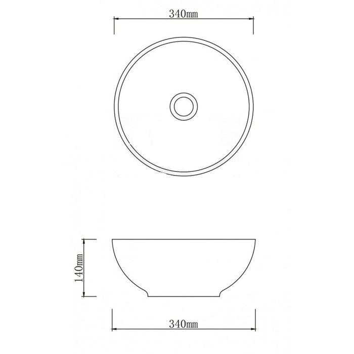 340*340*140mm Infinity Art Dark Green Porcelain Round Above Counter Basins