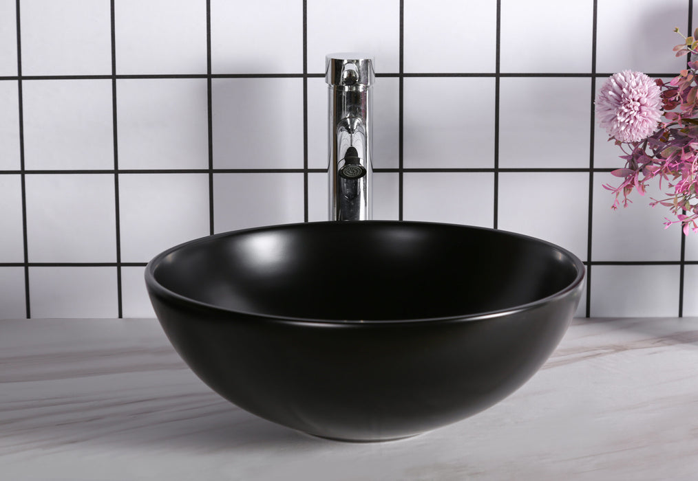 400*400*145mm Infinity Gloss White/Matt White/Matt Black Ceramic Round Above Counter Basins