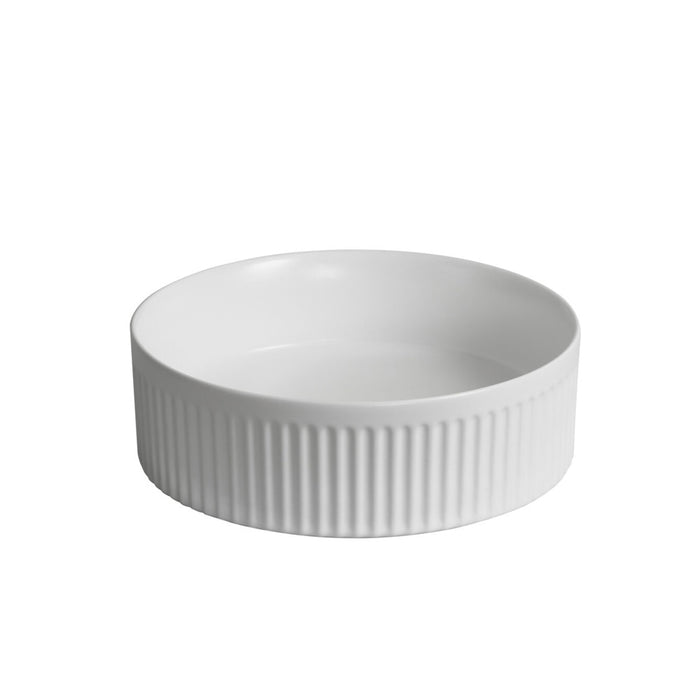 360*360*120mm Infinity Gloss White/Matt White/Matt Black Ceramic Round Fluted Above Counter Basins