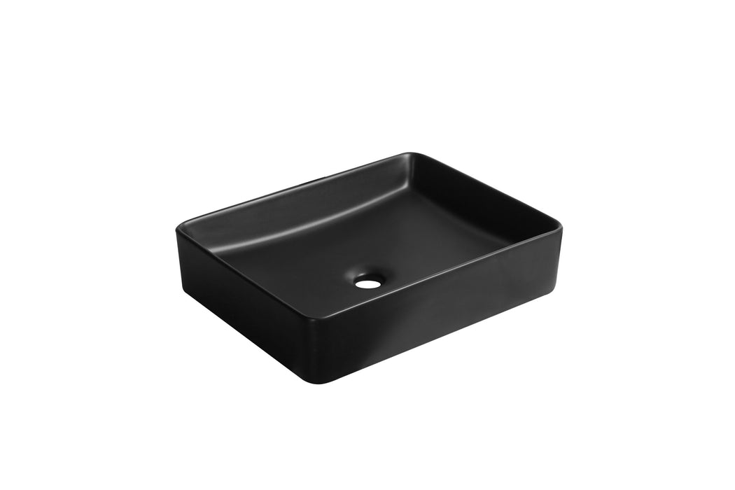 480*370*110mm Infinity Matt White/Matt Black Ceramic Rectangle Above Counter Basins