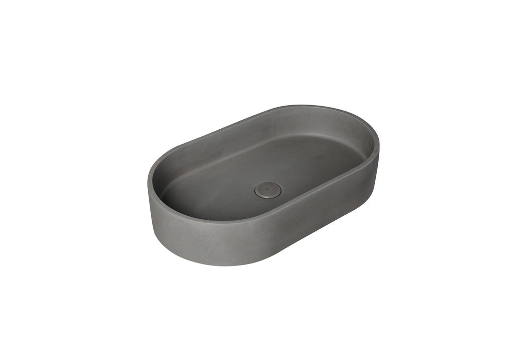 580*365*120mm Infinity Grey Concrete Oval Above Counter Basins