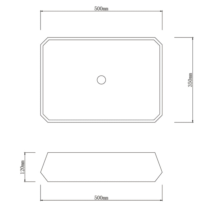 500*350*120mm Infinity Grey Concrete Rectangle Above Counter Basins