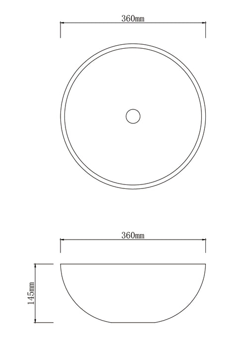 360*360*145mm Infinity Grey Concrete Round Above Counter Basins