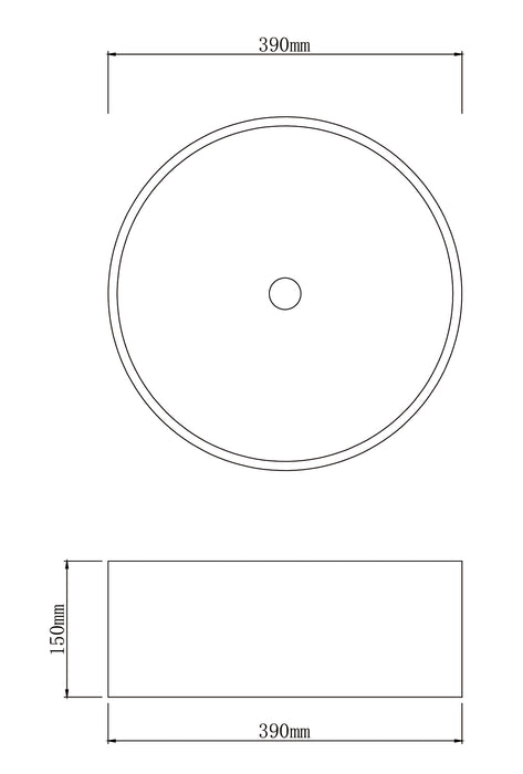 390*390*150mm Infinity Grey Concrete Round Above Counter Basins