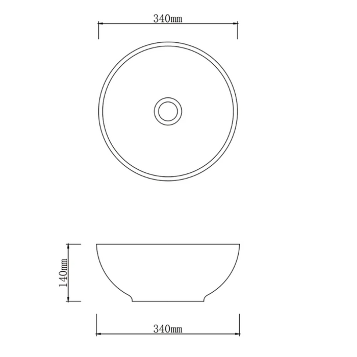 410*410*150mm Infinity Other Colors Porcelain Round Above Counter Basins