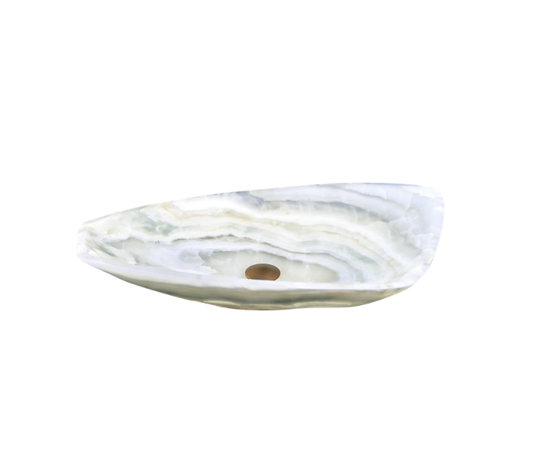 700*390*110mm Infinity Art White Onyx Stone Special Shape Above Counter Basins