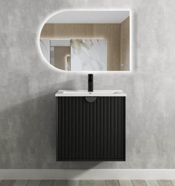 600-1500*460*550mm Marlo Matte Black Bathroom Cabinet Only and Ceramic / Stone Top Wall Hung Vanity