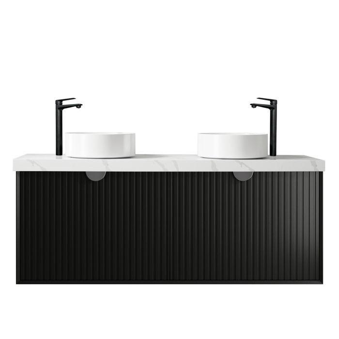 600-1500*460*550mm Marlo Matte Black Bathroom Cabinet Only and Ceramic / Stone Top Wall Hung Vanity