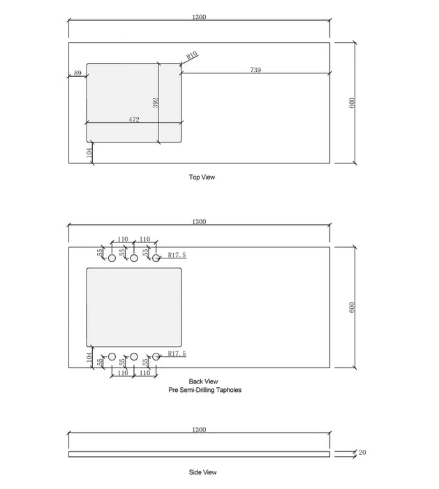 1305*600*2100mm Otti Bondi White Fluted Moisture Resistant Plywood White Laundry Kit