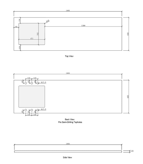 1960*600*2100mm Otti Satin White Fluted Moisture Resistant Plywood White Laundry Kit