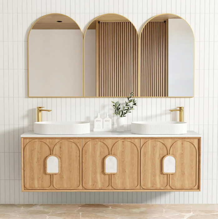 600-1800x460mm Laguna Natural American Oak High Moisture Resistant Plywood Wall Hung Vanity