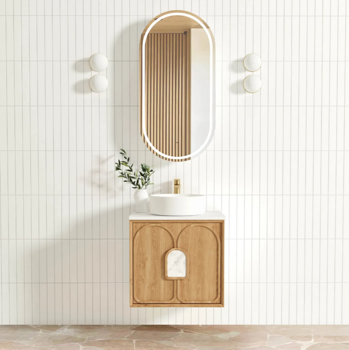 600-1800x460mm Laguna Natural American Oak High Moisture Resistant Plywood Wall Hung Vanity