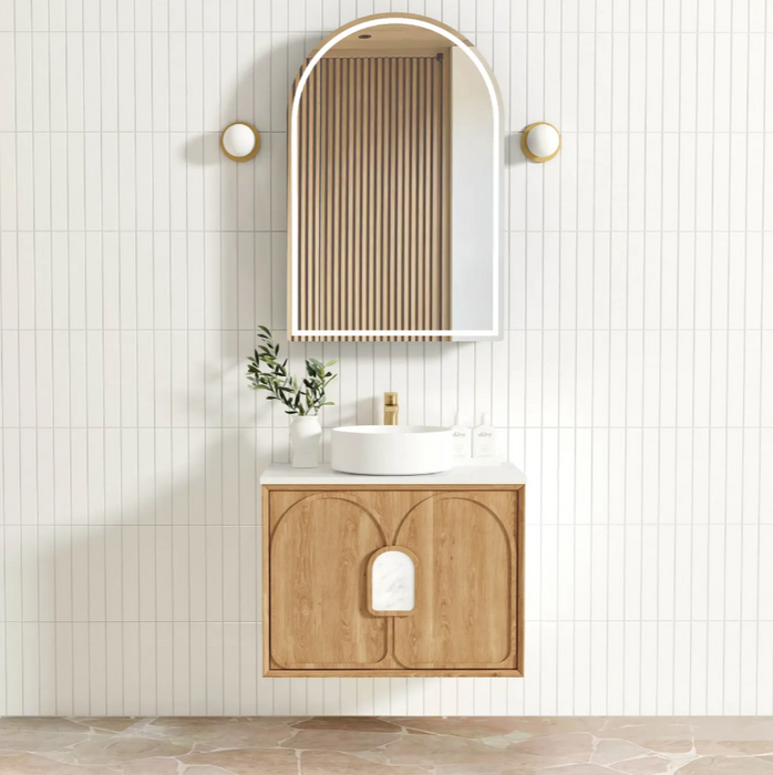 600-1800x460mm Laguna Natural American Oak High Moisture Resistant Plywood Wall Hung Vanity