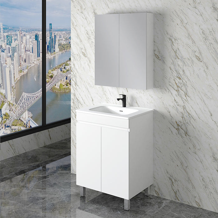 600-1800mm*820*450mm ABS Less Polyurethane Moisture Resistance Gloss White Freestanding Vanity With Legs