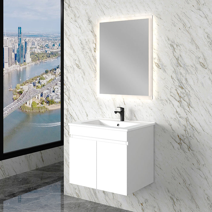 600-1800mm*450*505mm ABS Less Polyurethane Moisture Resistance Gloss White Wall Hung Vanity