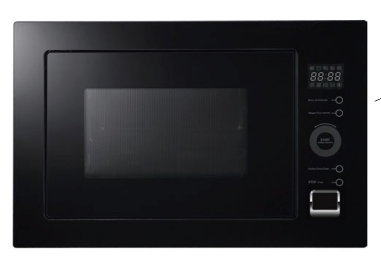 595*388*475mm Dilusso Built in Black Glass Combi With Fan Force and Grill Microwave