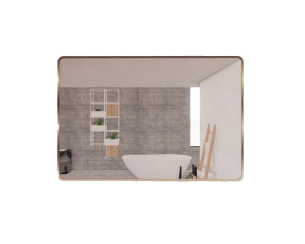 900/1200mm 45mm ABS Gold/Black Plain Rectangle Square Wall Mounted Mirror Only