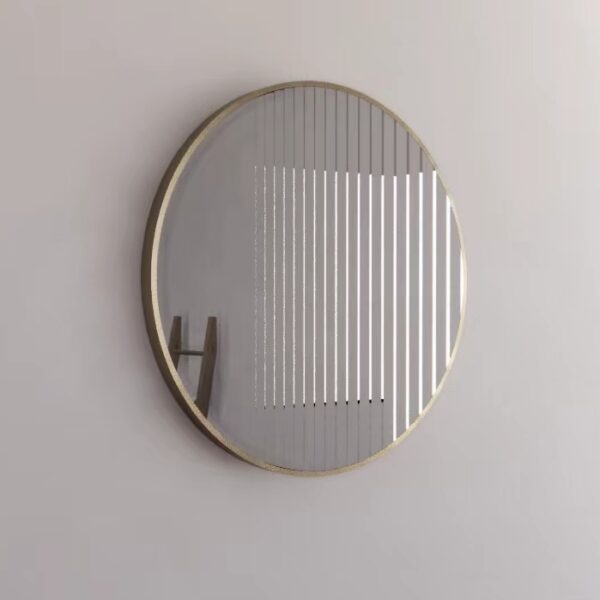 800/600mm ABS Gold/Black Plain Round Wall Mounted Mirror Only