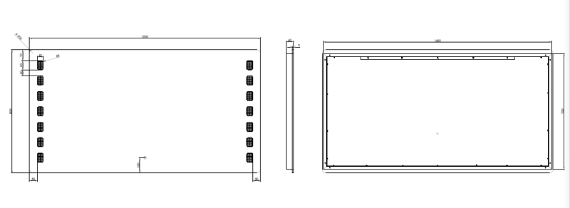 500-1500*45mm ABS S1 Three Color Lights Frontlit Rectangle Square Frameless With Defogging Function Easy Hook LED Mirror