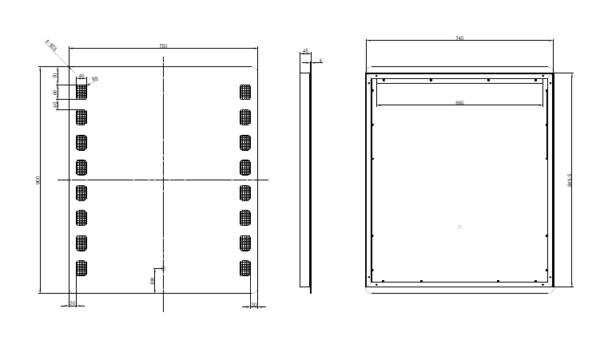 500-1500*45mm ABS S1 Three Color Lights Frontlit Rectangle Square Frameless With Defogging Function Easy Hook LED Mirror