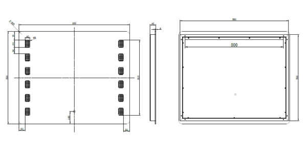 500-1500*45mm ABS S1 Three Color Lights Frontlit Rectangle Square Frameless With Defogging Function Easy Hook LED Mirror