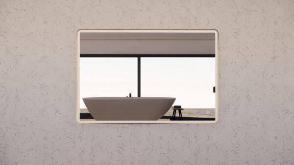 900/1200mm ABS Gold/Black S4 Rectangle Square with Easy Hooks and Dimmer LED Mirror