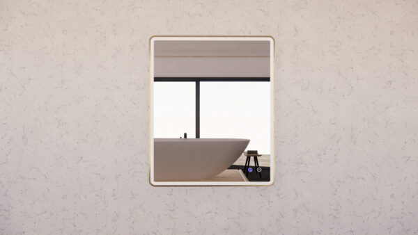 900/1200mm ABS Gold/Black S4 Rectangle Square with Easy Hooks and Dimmer LED Mirror