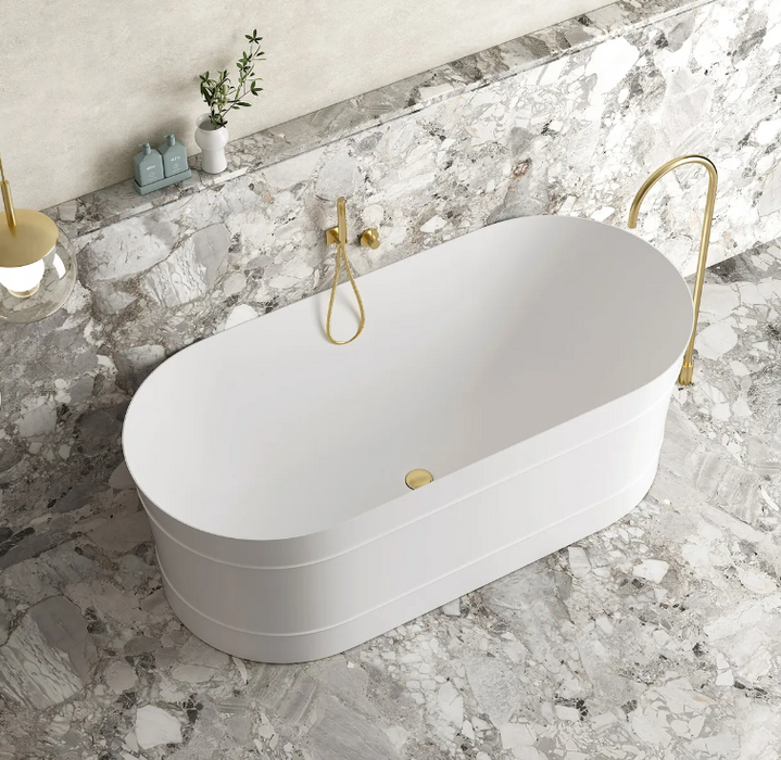 1500/1700*750/800*580mm OTTI Bondi Matt/Gloss White Oval Acrylic Freestanding Bathtub