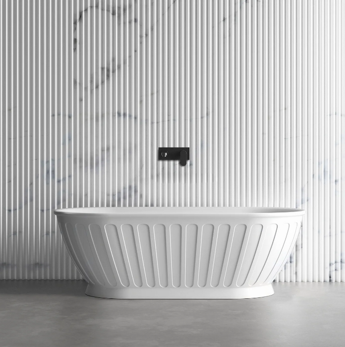 1500/1700*750/800*580mm OTTI Kensington Gloss/Matt White Oval Acrylic Freestanding Bathtub