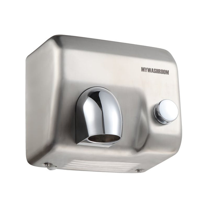 275*236*210mm MY 304 Stainless Steel Conventional Push Start Satin Brushed Hand Dryer