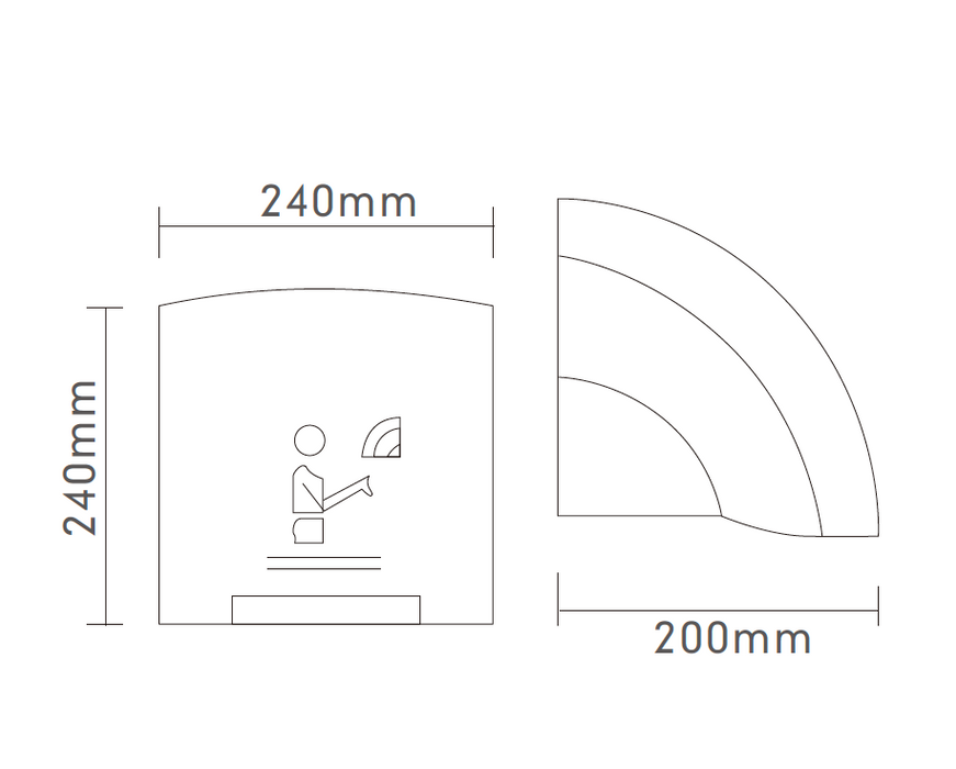 240x240x200mm MY ABS Automatic Mini Single High-Speed Hand Dryer