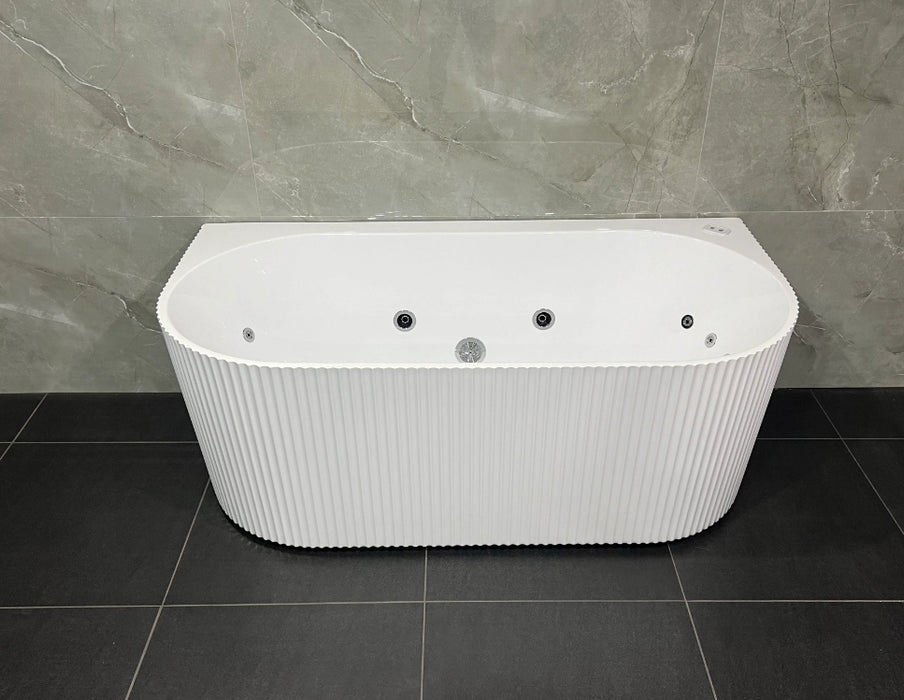 1500-1700*750mm Broadway Mallorca Fluted 10 Jets Back To Wall Spa Bathtub