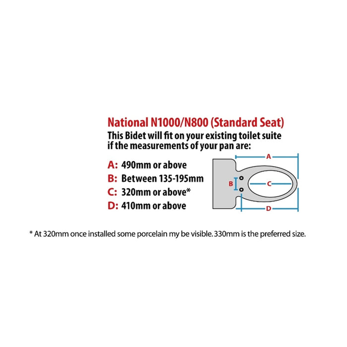 The Bidet Shop ANational N-800R Standard Retrofit Bidet Side Control