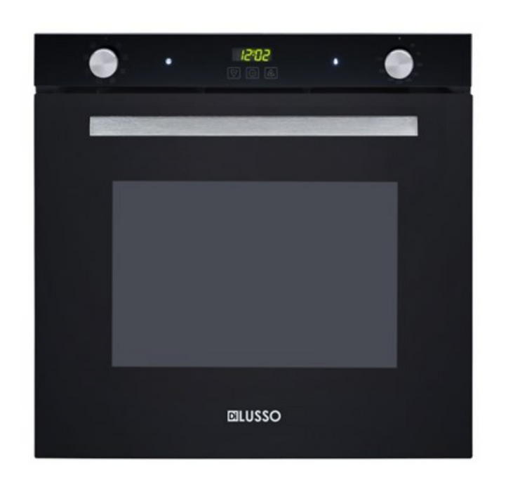 595*595*565mm 75L Dilusso Black Glass Electric Oven