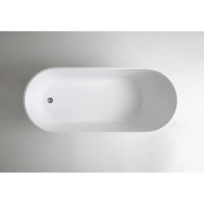 1200-1700mm Broadway Ovalo White Acrylic Oval Freestanding Bathtub